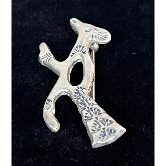 Vintage Sterling Silver Roadrunner Brooch Pin Signed AJM Southwestern Gift - Picture 4 of 8